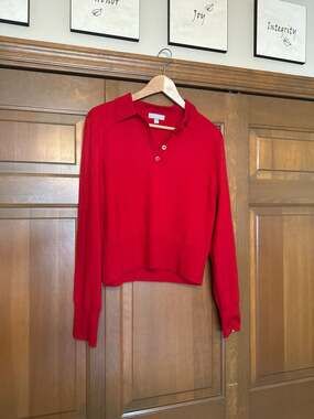 J.Crew Cashmere Polo Sweater in Bright Red